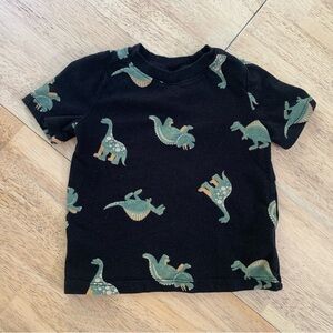 Dinosaur Print Black Baby T-Shirt 24M